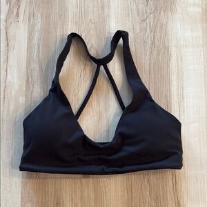Black Racerback Sports Bra with Scoop Neckline
